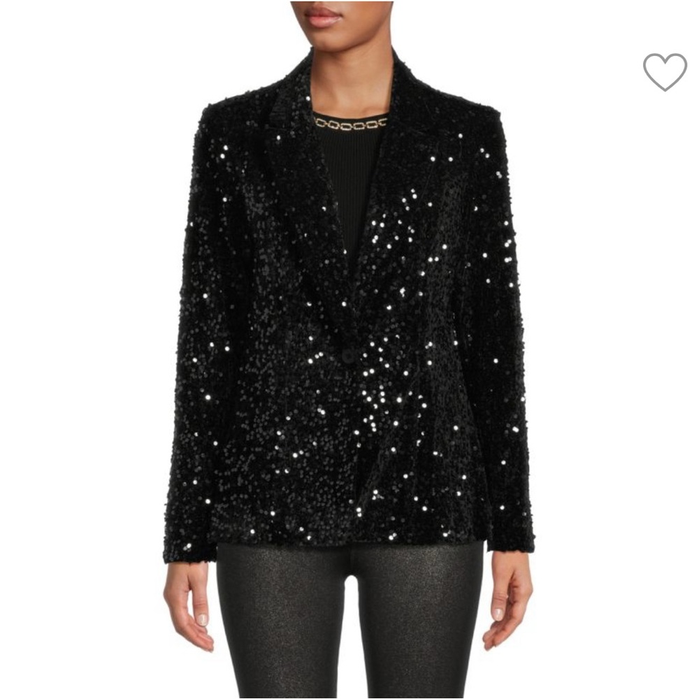 Sequined blazer with buttons